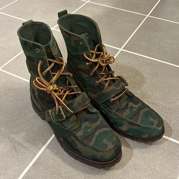 Polo Ralph Lauren Country Ranger boots camo camouflage mens size 12 - Picture 5 of 16